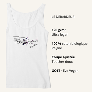 Débardeur femme OwnVie 120 g/m² en coton biologique, coupe ajustée