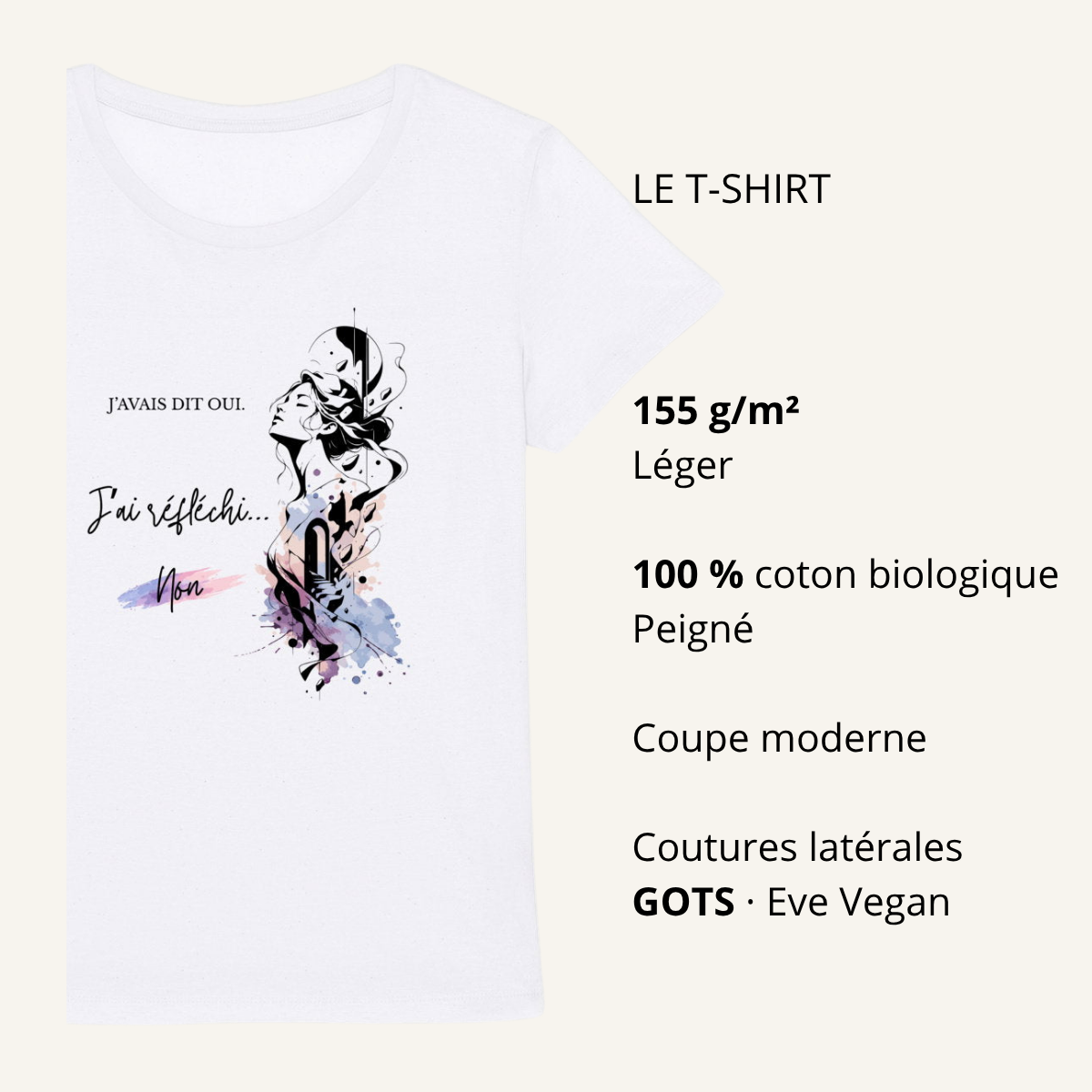 T-shirt OwnVie 155 g/m² en coton biologique, coupe moderne
