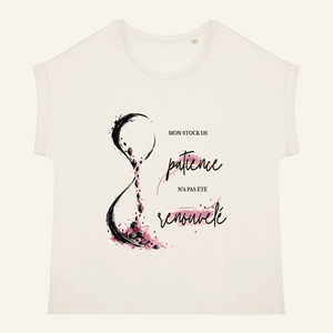 T-shirt femme ivoire OwnVie avec illustration Mon stock de patience
